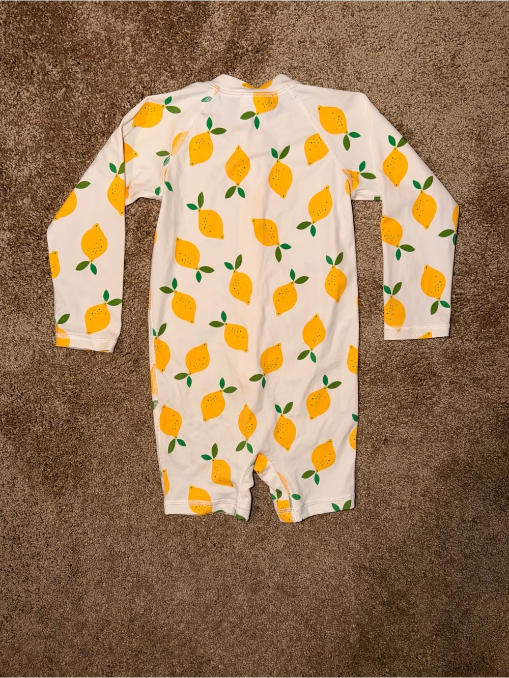 Hanna Andersson Lemon Print Rash Guard Swimsuit One Piece 3T UPF Swim - Picture 2 of 7